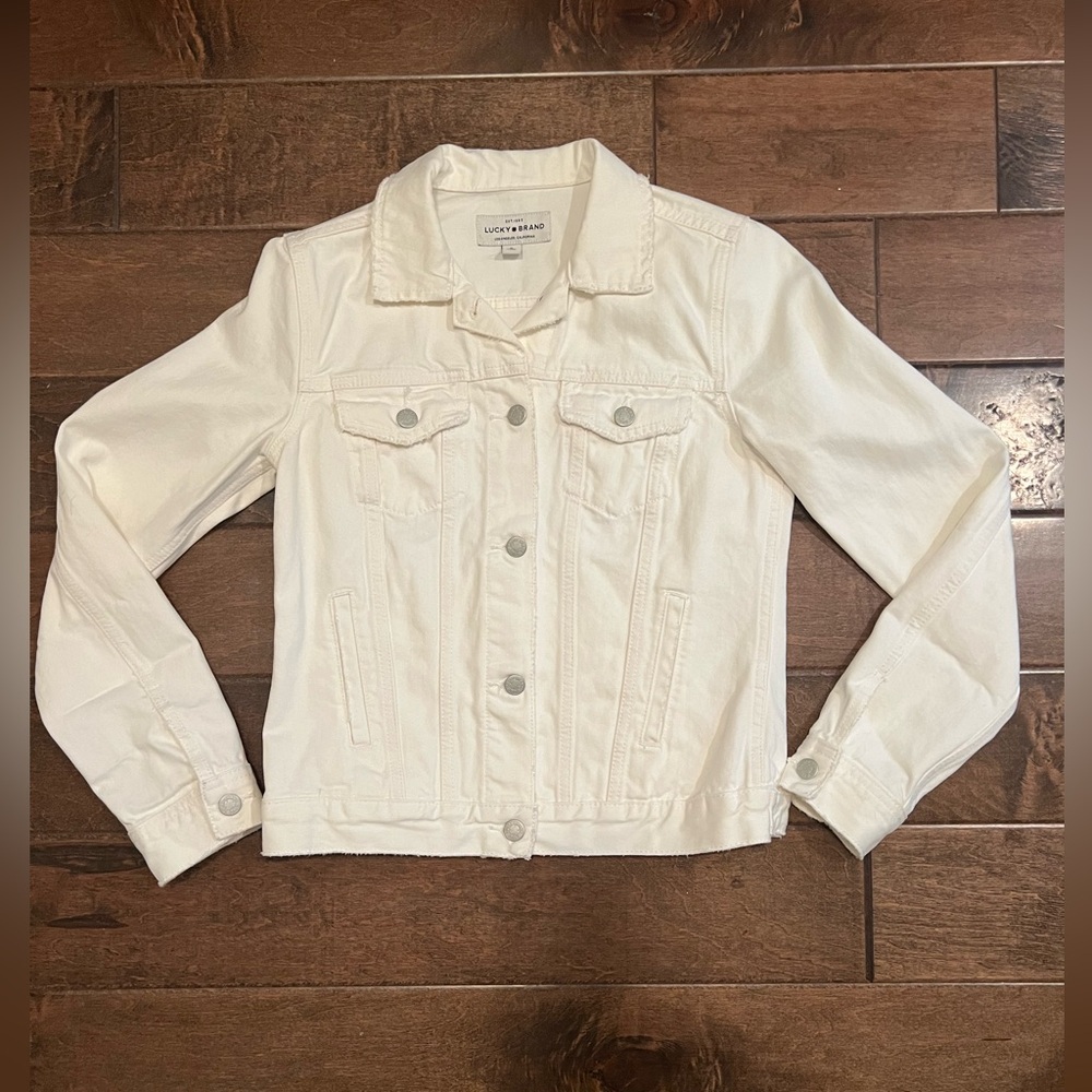 Lucky Brand White Denim Jacket size Small